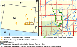 State Map and Proposed Permit Boundary for North Trend Uranium Recovery Facility