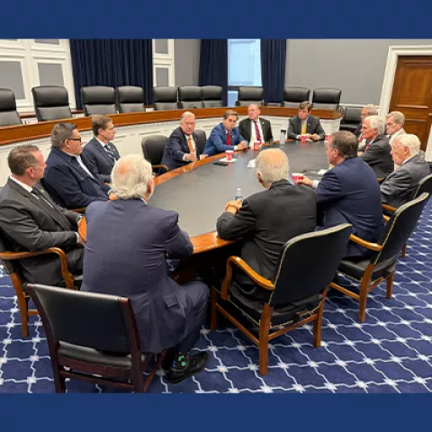 Chairman David Wright (center) meets with members of the Advanced Nuclear Caucus on Capitol Hill to discuss the nuclear industry, advanced reactor development and global deployment of advanced nuclear technologies.